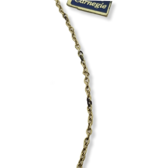 HATTIE CARNEGIE DAINTY GOLDTONE CHAIN & FACETED FAUX CRYSTAL BEAD NECKLACE - Picture 7 of 8